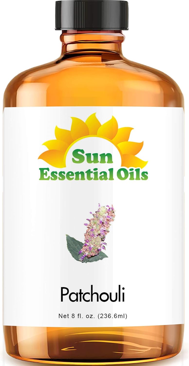 Sun Essential Oils 8oz - Patchouli Essential Oil - 8 Fluid Ounces - Patchouli Oil - Aromatherapy