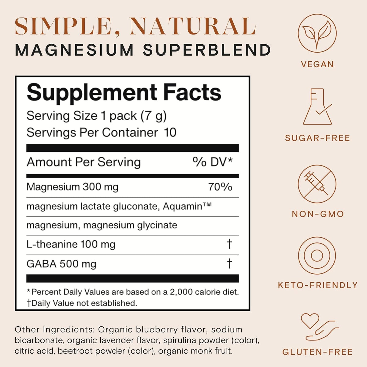 mellö Magnesium Supplement Superblend Powder - Magnesium Glycinate with L-Theanine, GABA, and Trace