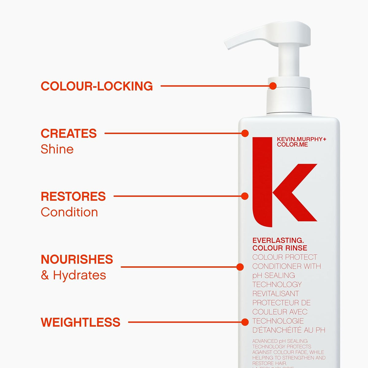 KEVIN.MURPHY EVERLASTING.COLOUR RINSE - Hair Colour Conditioner - Colour Protect Hair Care - pH