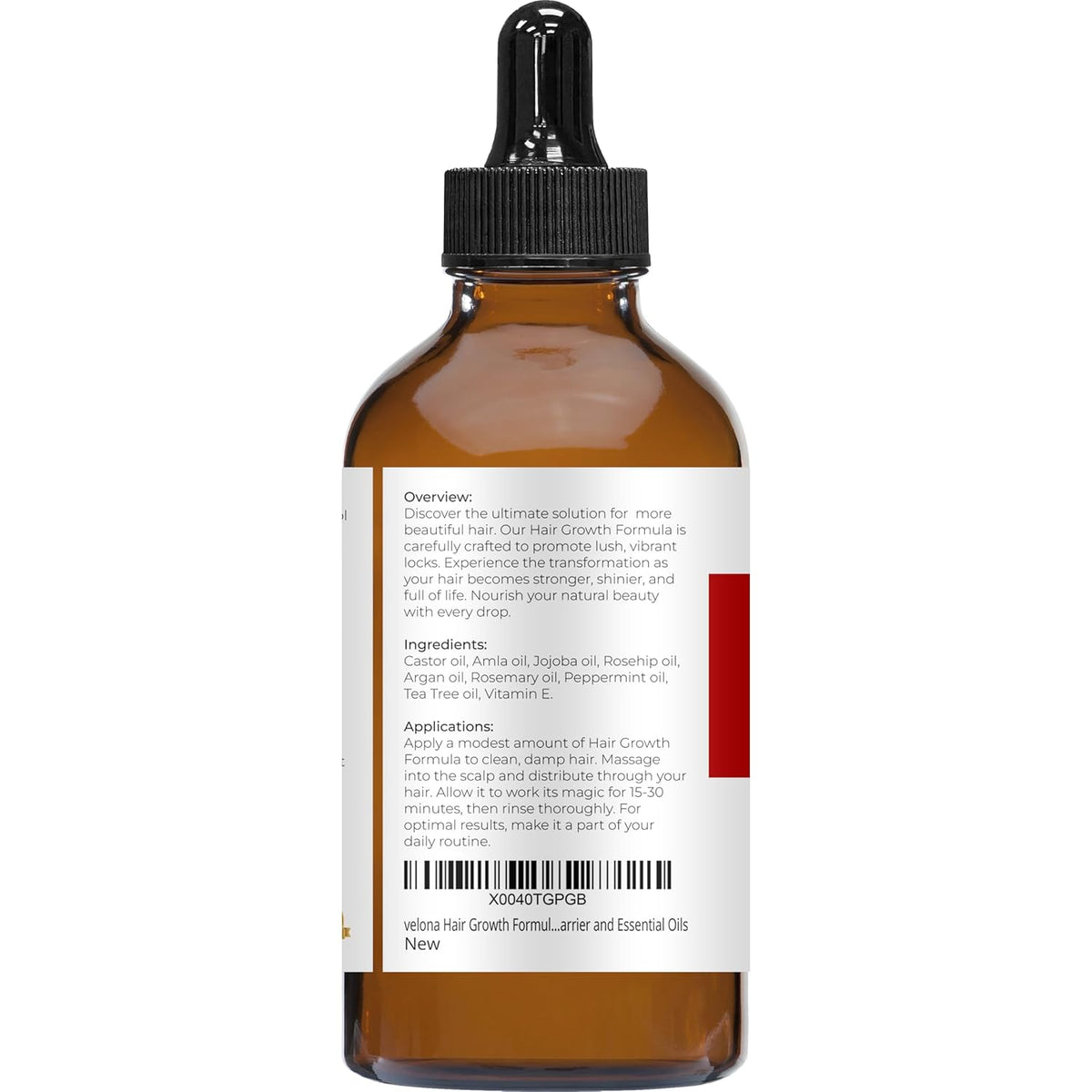 velona Hair Growth Formula - 4 oz | Castor, Amla, Jojoba, Argan, Rosemary, Peppermint, Tea Tree