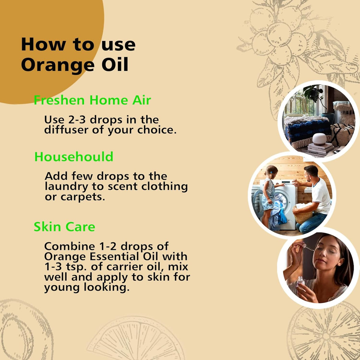 Orange Essential Oil 1 Oz – 100% Pure Sweet Orange Oil for Diffuser, Skin, Body, Spray, Massage &