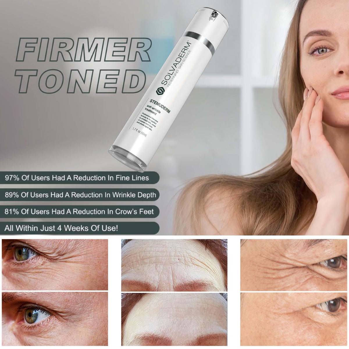Stemuderm Face & Eye Cream - Anti Aging Skincare - Daily Moisturizer for Fine Lines, Wrinkles &