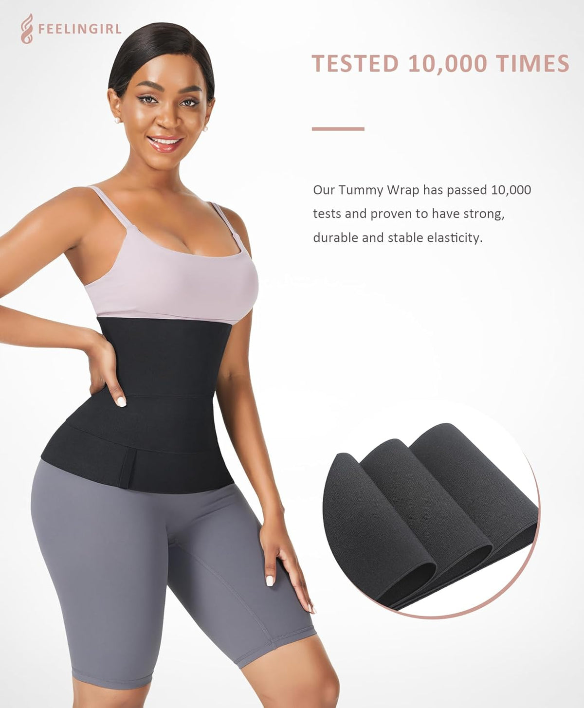 FeelinGirl Waist Trainer for Women Trimmer Belt Waist Cincher Tummy Wrap Plus Size Snatch Me Up