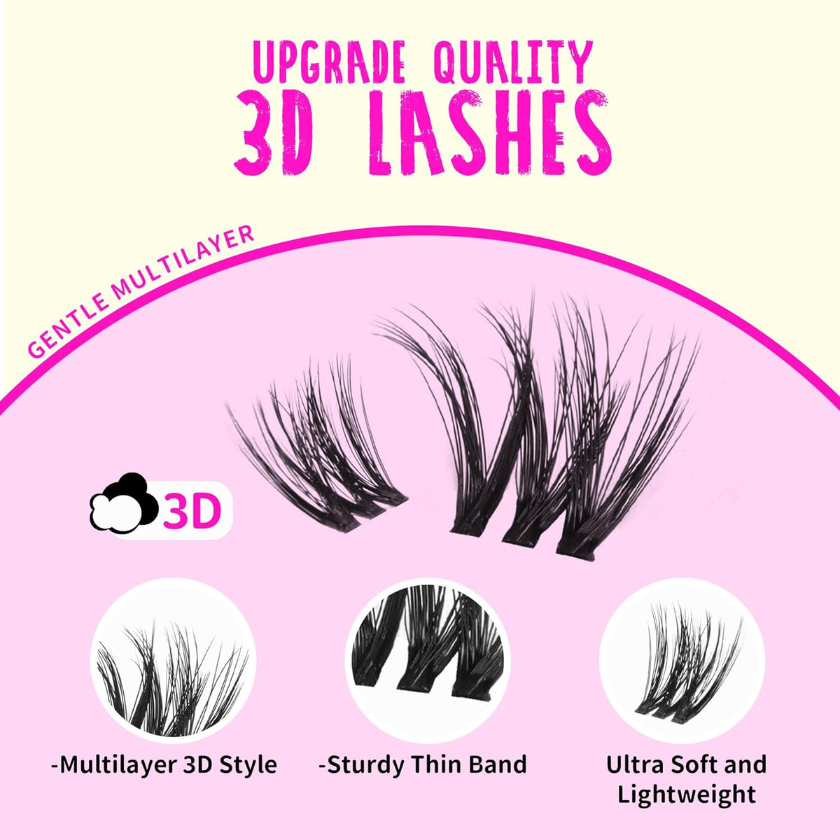 GAQQI Lash Clusters Kit, DIY Lash Extensions Kit 10-14mm Cluster Lashes, Wispy Eyelash Clusters