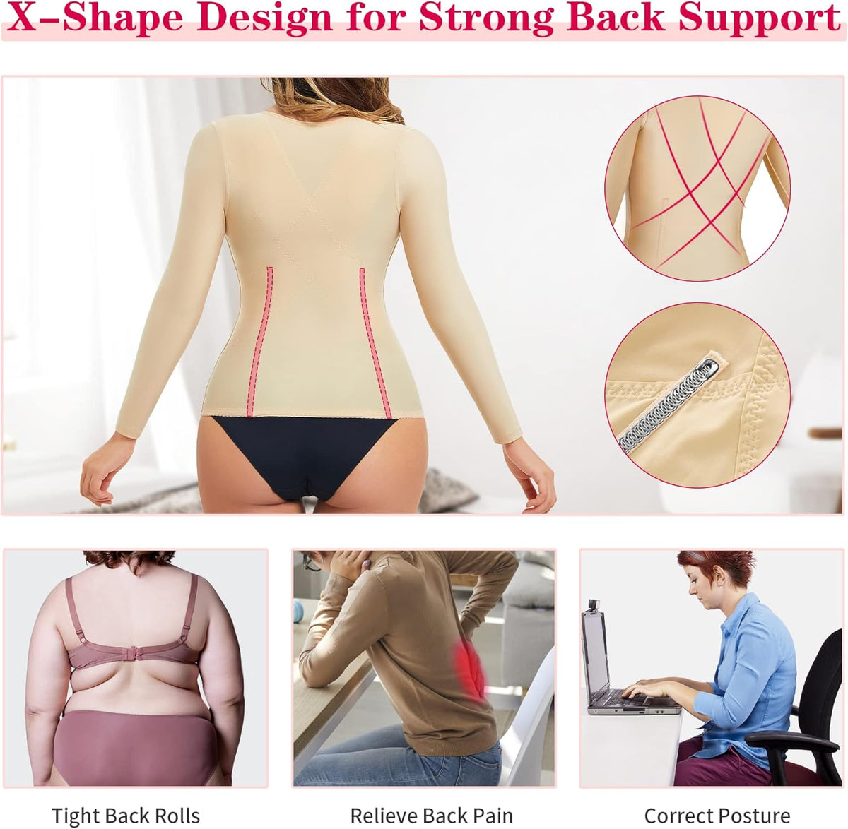 Gotoly Women Waist Trainer Corset Tummy Control Shapewear Upper Arm Shaper Post Surgical Slimmer