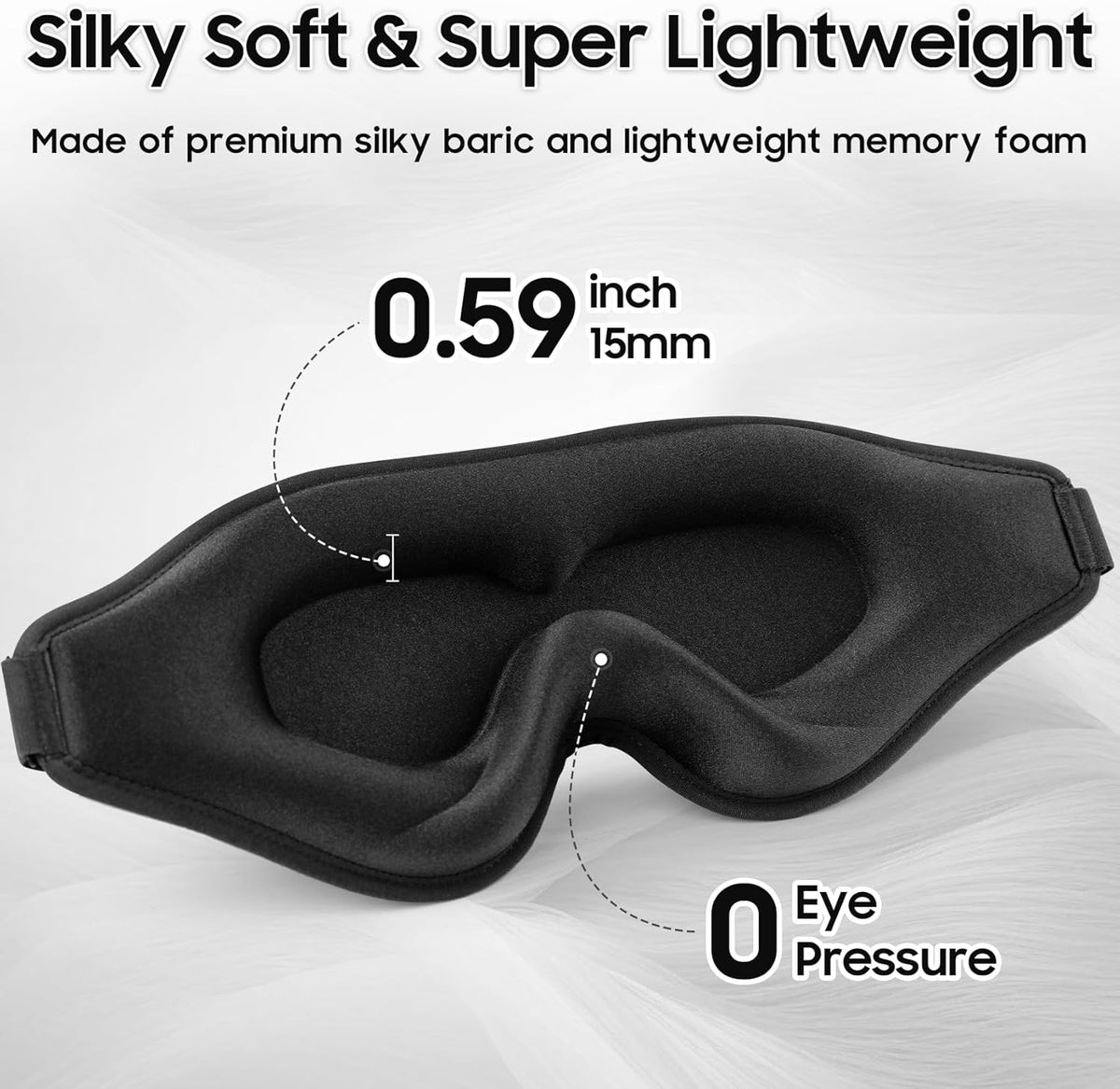 Sleep Mask - Total Blackout 3D Sleeping Mask, Super Lightweight & Silky Soft Eye Mask for Sleeping