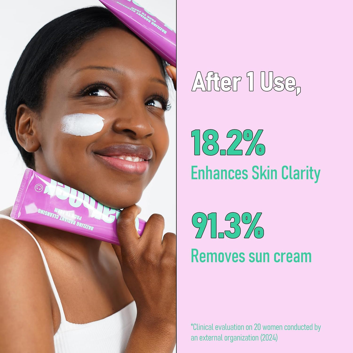Dazzling Radiant Cleansing Pack to Foam – 3-in-1 Wash-Off Mask & Exfoliator & Cleanser w/Fresh