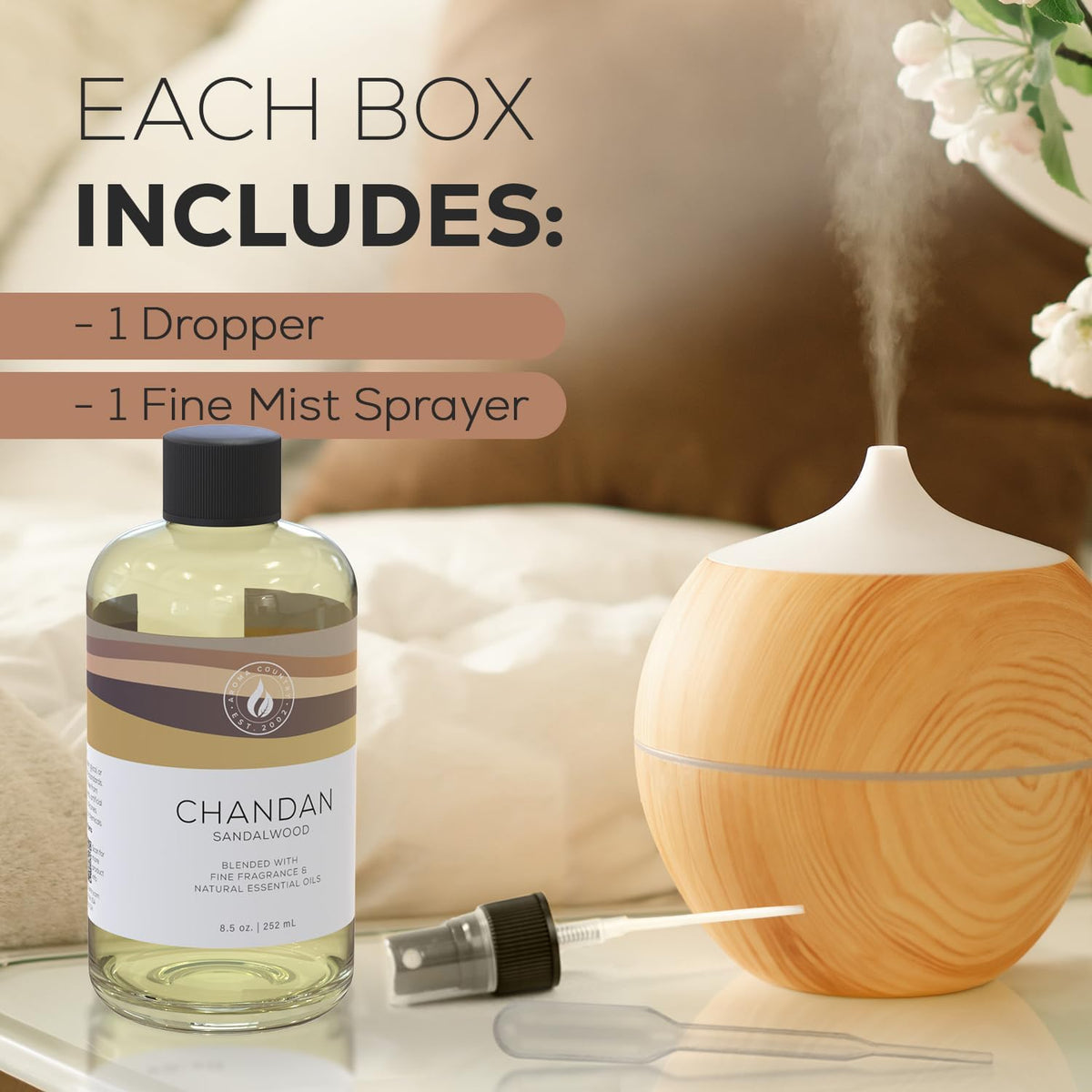 Aroma Country Chandan Diffuser Oil - Luxury Essential Oils for Diffuser Refill & Air Freshener Room