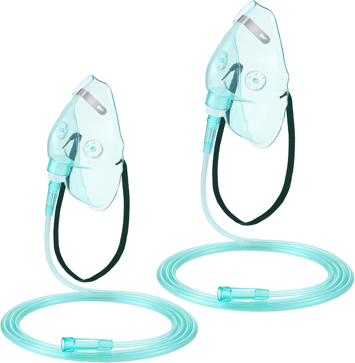 Geiserailie 2PCS L/XL Oxygen Mask with 6.6 Ft Tubing and Adjustable Elastic Strap, Adult Oxygen