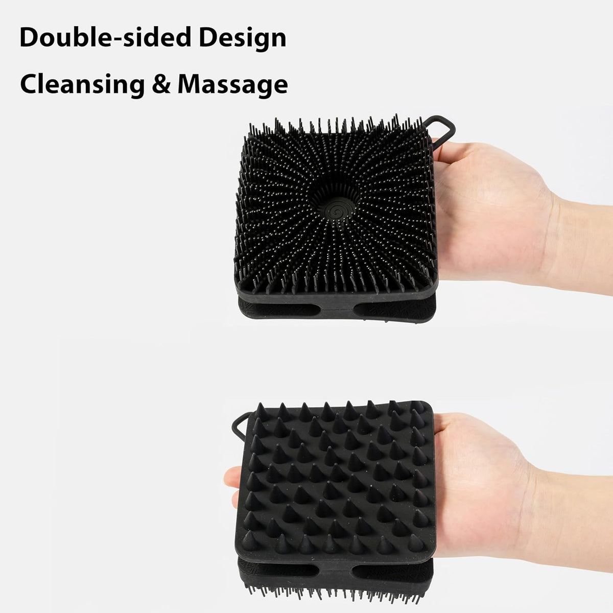 2 PC Silicone Exfoliating Body Scrubber, Silicone Body Shampoo Brush, Soft Silicone Loofah for