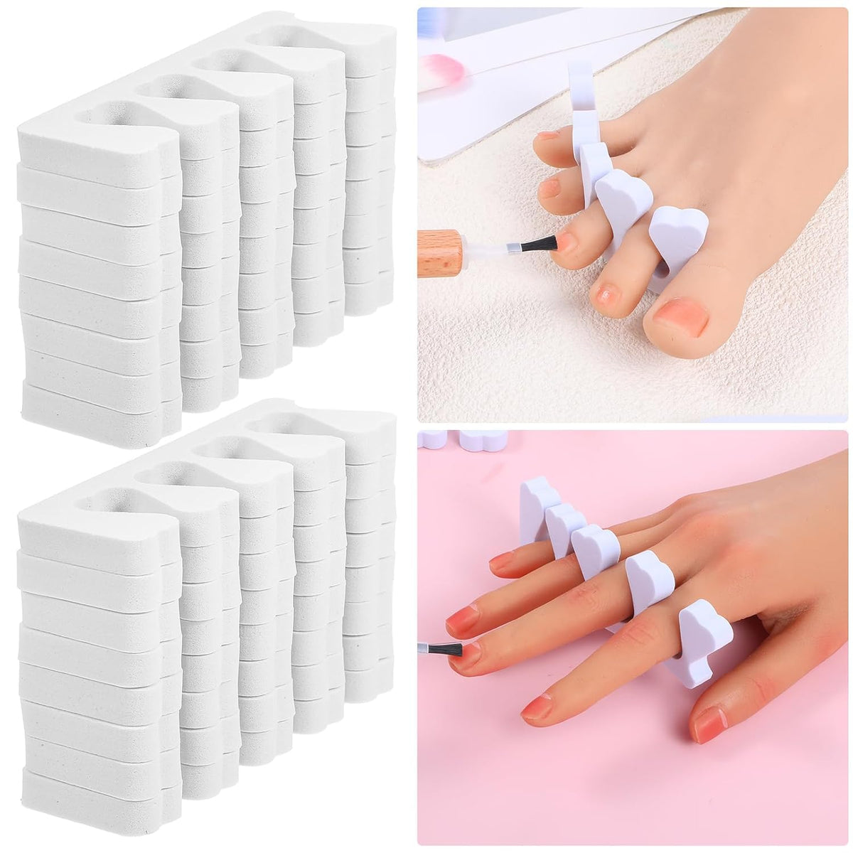 300 Pcs Toe Separators for Nail Polish Bulk Toe Separator Pedicure Correct Foot for Men Women Nail