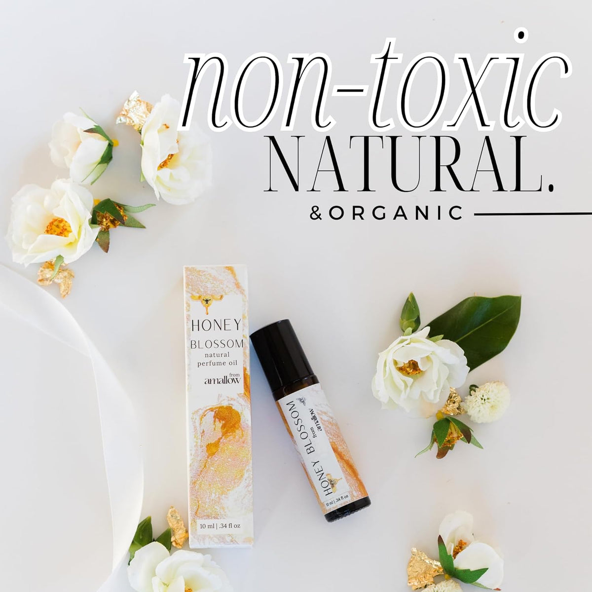 Amallow All Natural Non-Toxic Perfume Roller - Made With Pure and Organic Essential Oils - Hints of