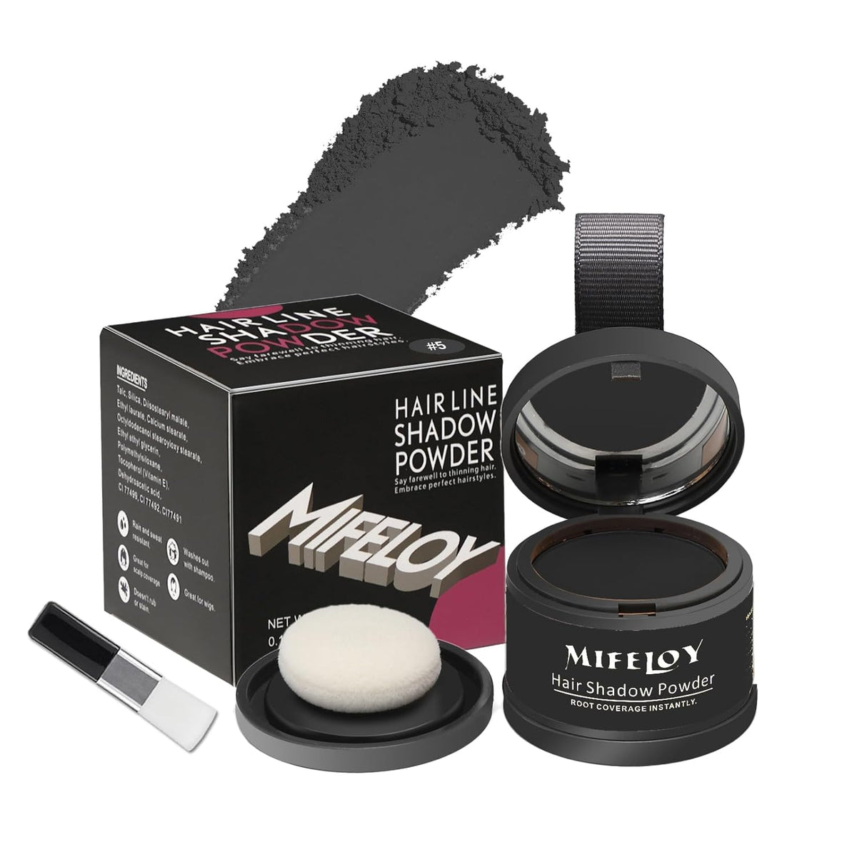 Root Touch Up Powder, Instantly Gray Hair Cover Up, Women Color Root Coverage Shadow Powder for