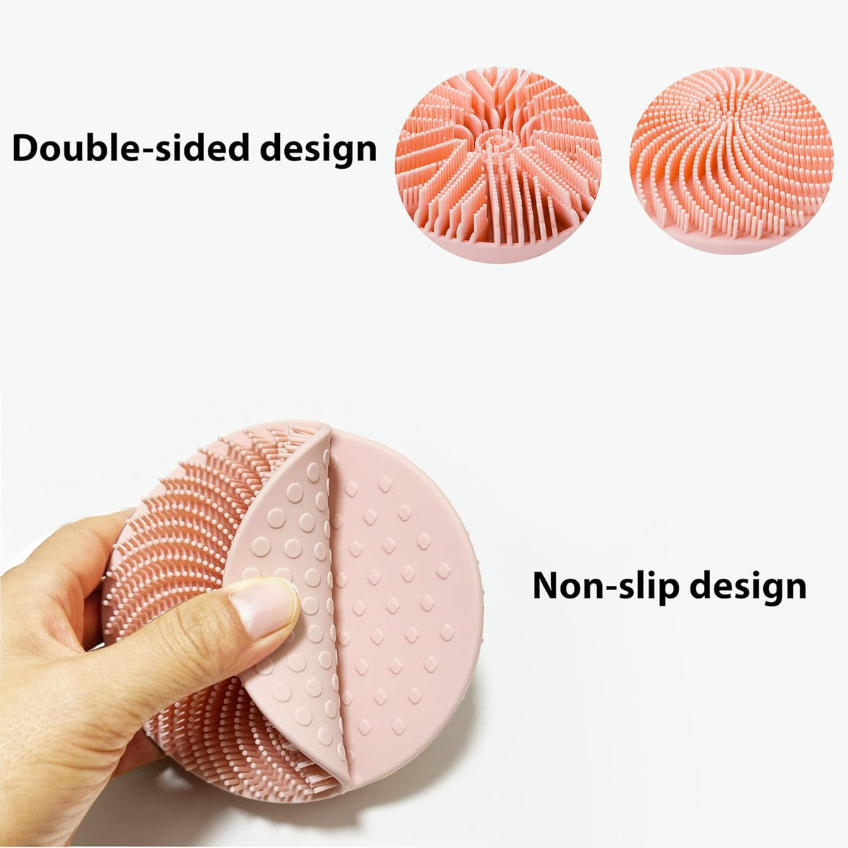 2 PC Silicone Exfoliating Body Scrubber, Silicone Body Shampoo Brush, Soft Silicone Loofah for