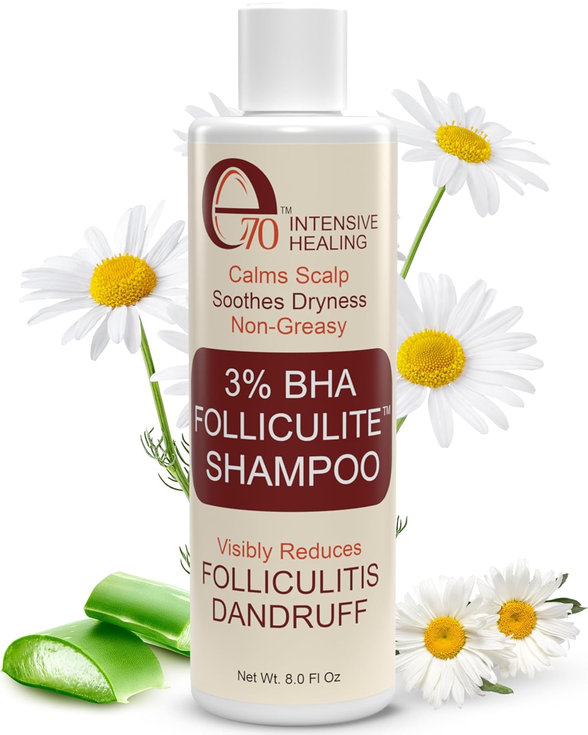 Folliculitis Treatment Shampoo with 3% BHA, Salicylic Acid, Tea Tree Oil & Chamomile Extracts