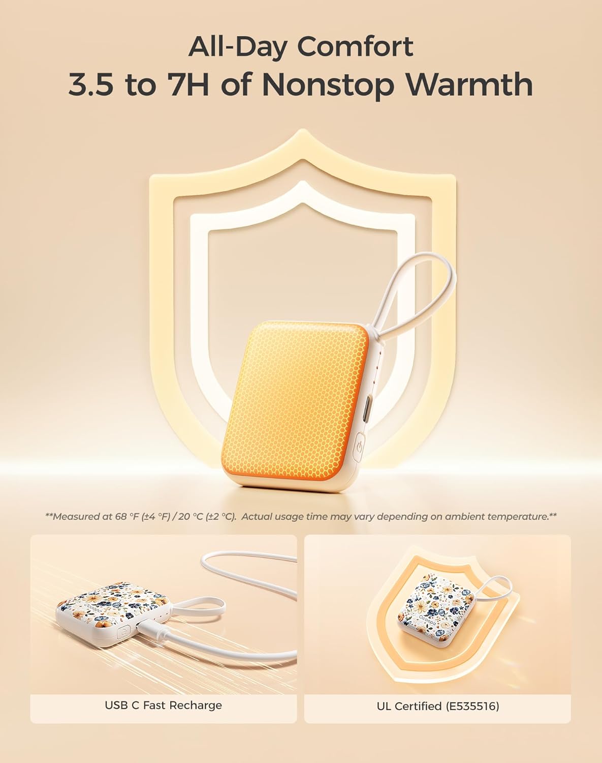 OCOOPA Hand Warmers Rechargeable, Smart Temp Control 7H*2 Long Safe Heat, Ultra Slim, Pocket-Size