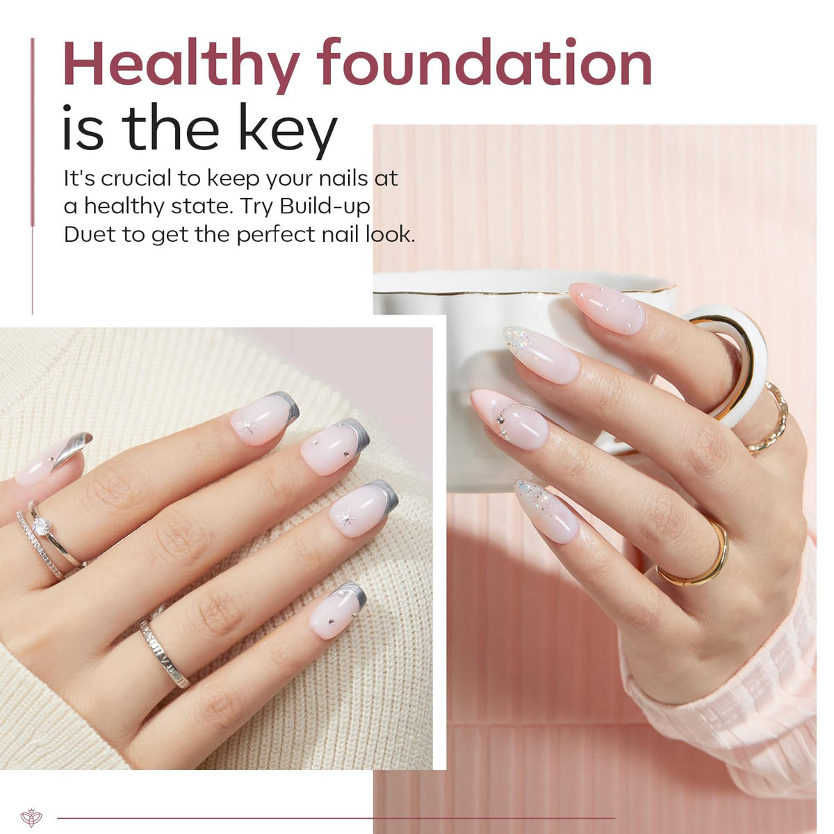 modelones Builder Nail Gel with Gel Top Coat, 8-In-One Cover Nude Builder Acid Free Top Coat for