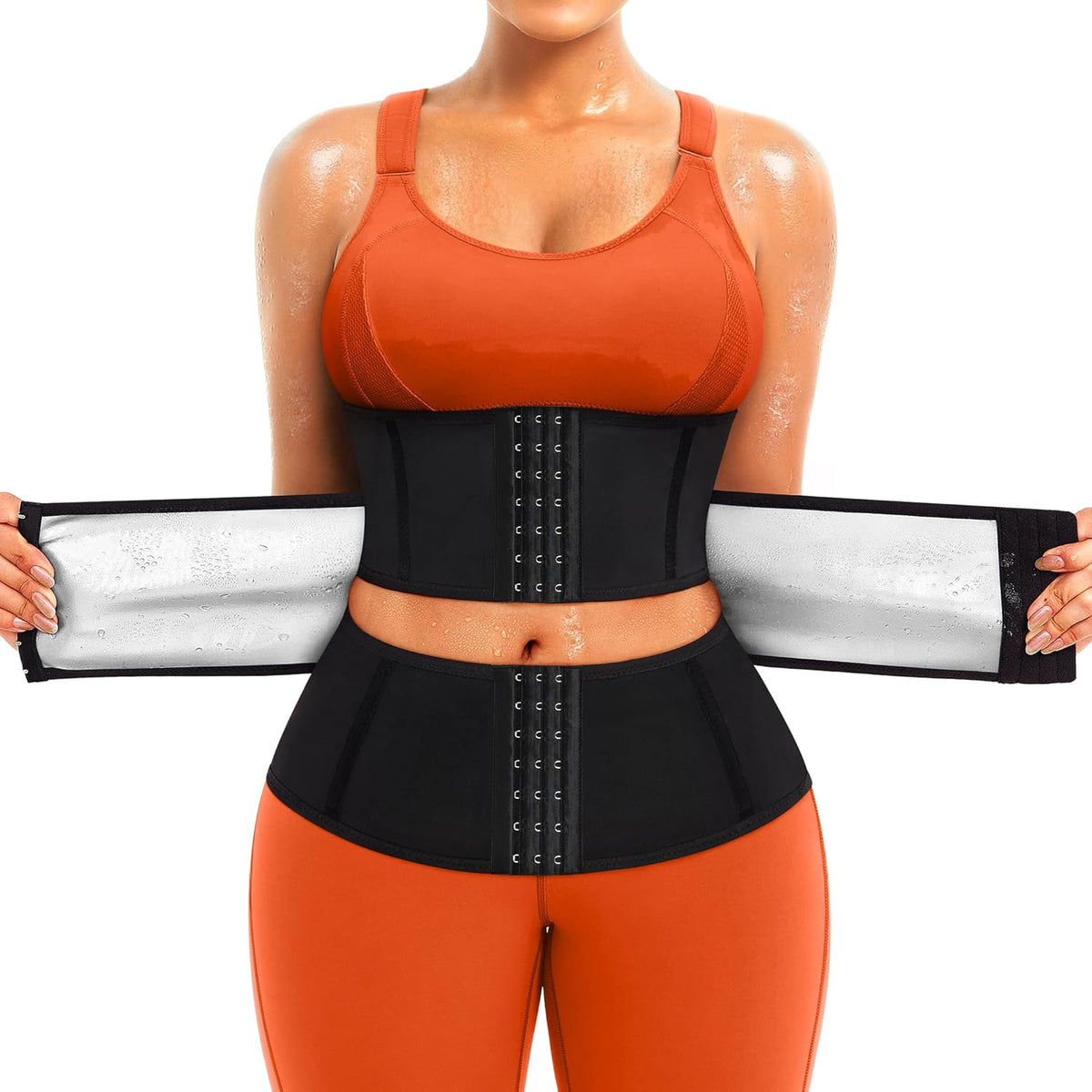 TrainingGirl Waist Trainer for Women Belly Working Out Trimmer Corset Sauna Sweat Belt Band Stomach