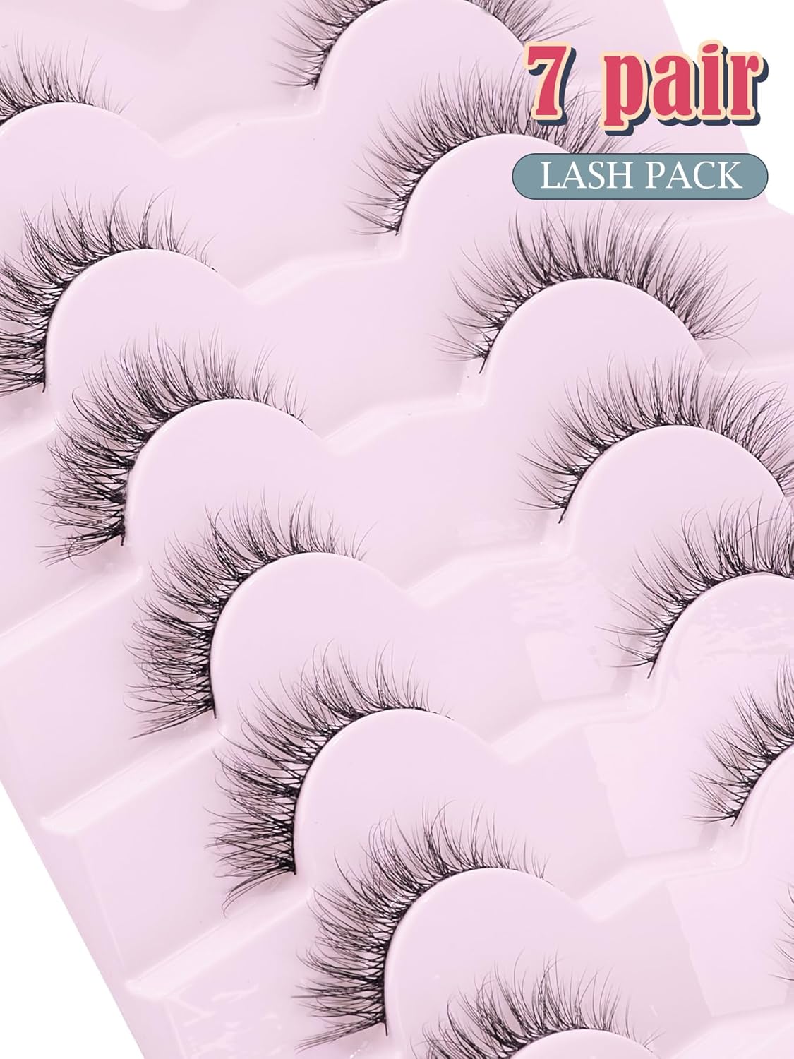 Natural Lashes Wispy Cat Eye Lashes 12mm False Eyelashes Natural Look Strip Lashes Thin Cotton Band
