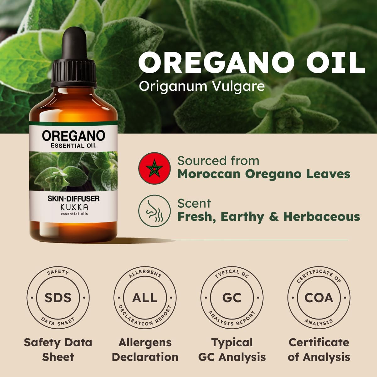 Kukka Oregano Essential Oil for Skin - 4 Fl Oz - Earthy and Herbaceous Scent, Presenst for Women