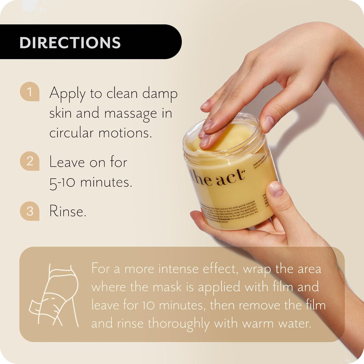 The Act Body Hot Wrap Mask - Firming and Hydrating Body Mask & Wrap for Thighs and Legs, Smooth