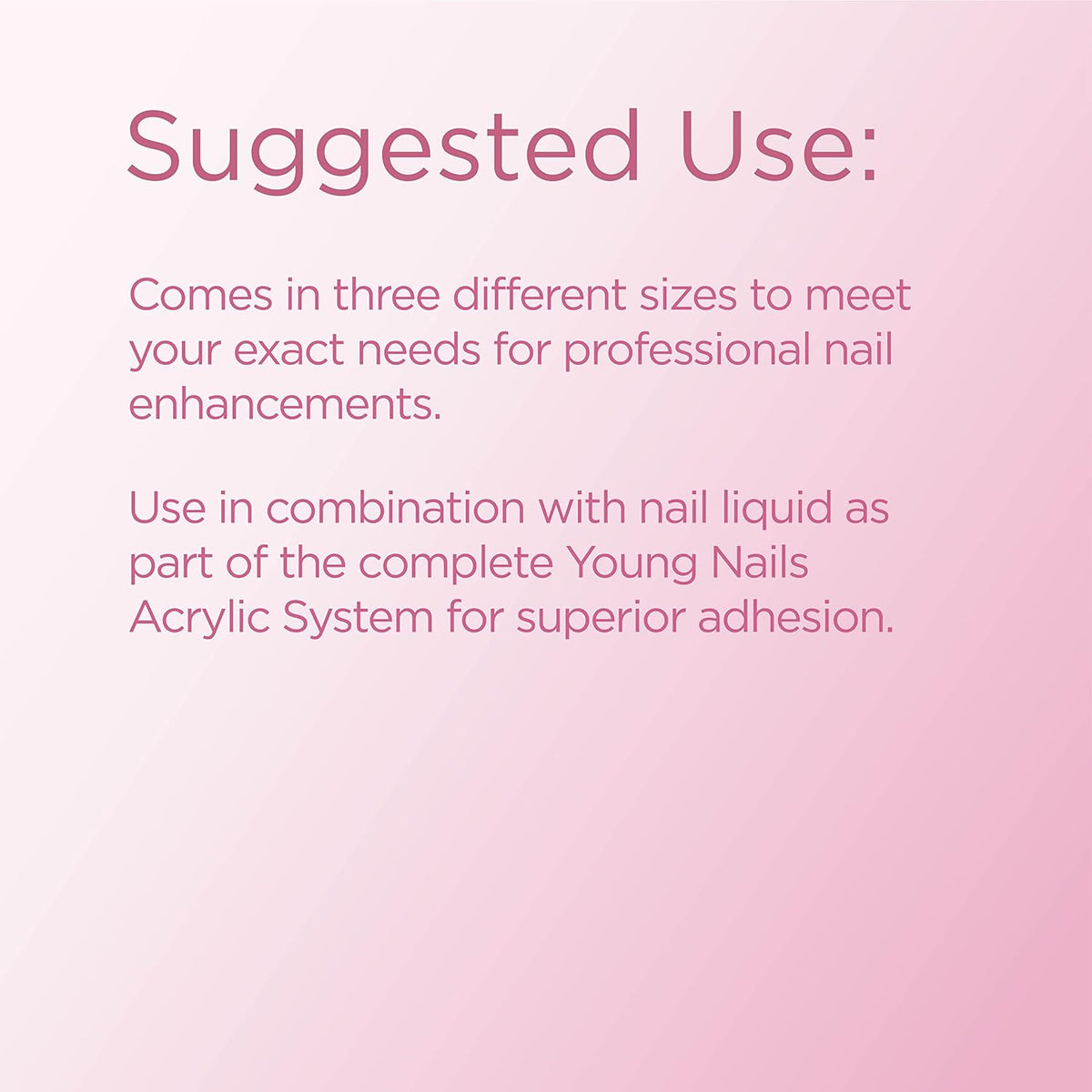 Young Nails Acrylic Core Powder - Self-Leveling Acrylic Nail Powder, Clear Nude Pink White Acrylic