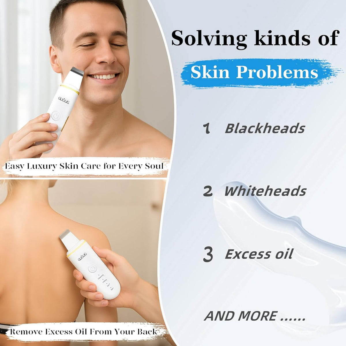 GUGUG Skin Scrubber Face Spatula Skin Spatula Pore Cleaner Blackhead Remover Tools for Facial Deep