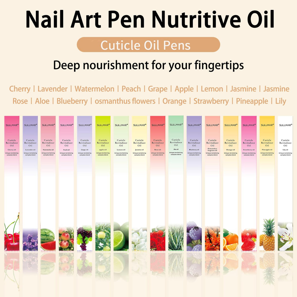 12pcs Cuticle Oil Pen Sweet Almond Nail Growth Serum and Repair Treatment Hydrating Oil for Dry