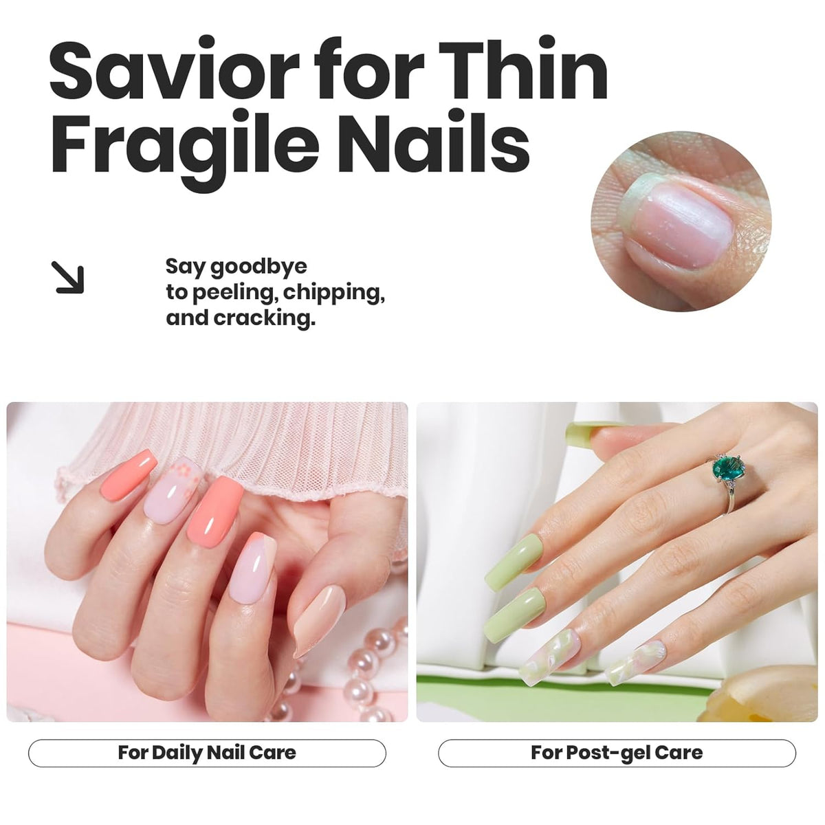 Beetles Nail Polish Set P176, 6 Colors Glitter Green Nude Natrual Pink Nail Lacquer Fast Drying &