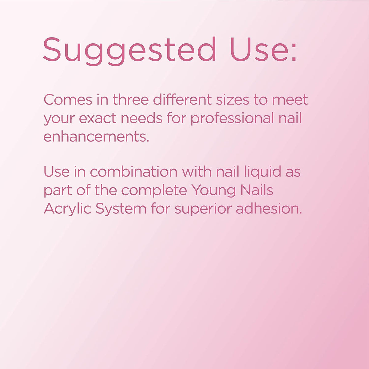Young Nails Acrylic Core Powder - Self-Leveling Acrylic Nail Powder, Clear Nude Pink White Acrylic