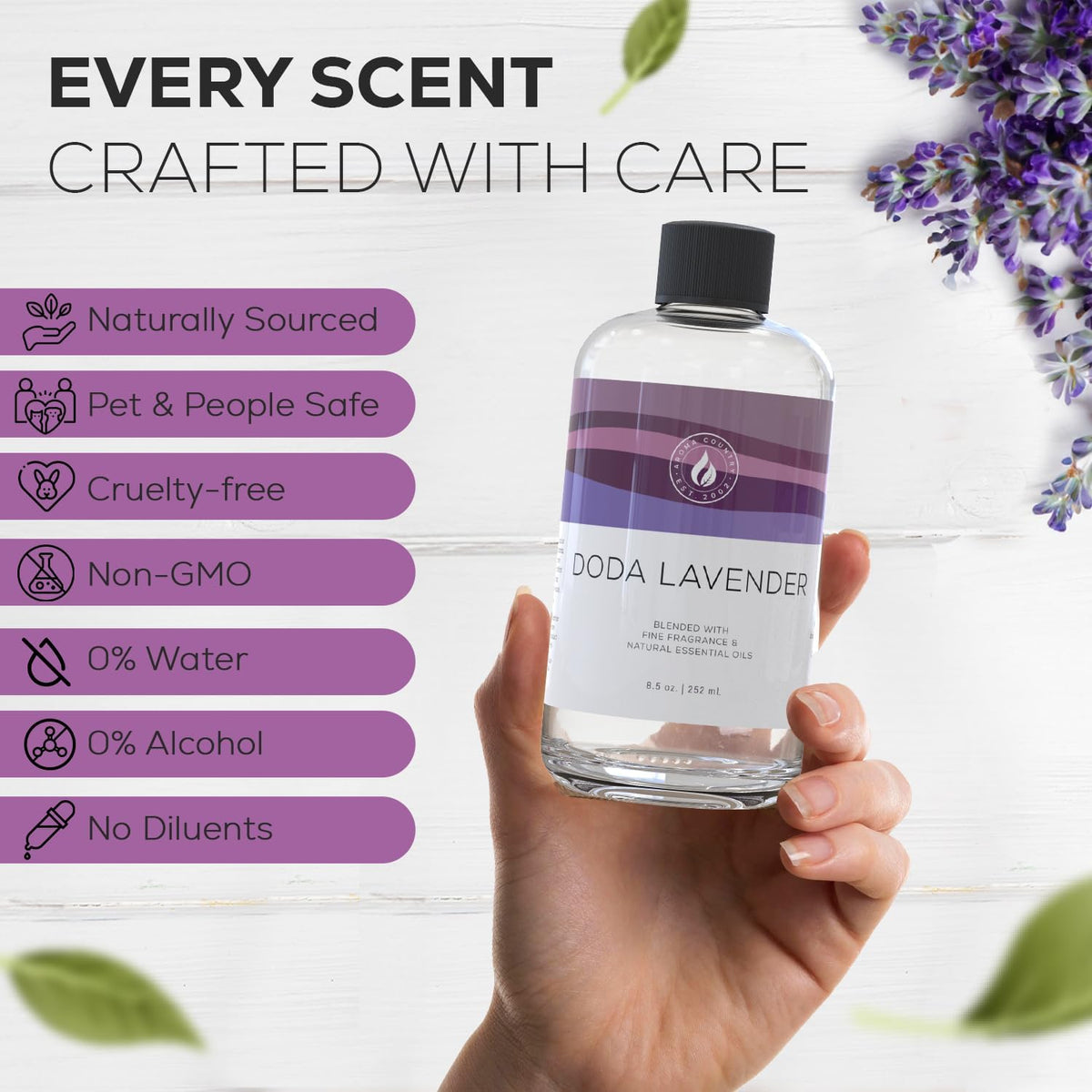 Aroma Country Doda Lavender Diffuser Oil - Luxury Essential Oils for Diffuser Refill & Air