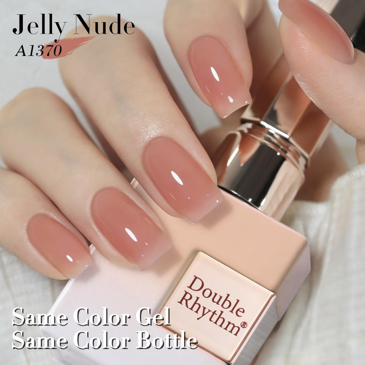 Double Rhythm 0.5Oz Translucent Gel Polish Sheer Neutral Natural Light Milky Same Color Same Bottle