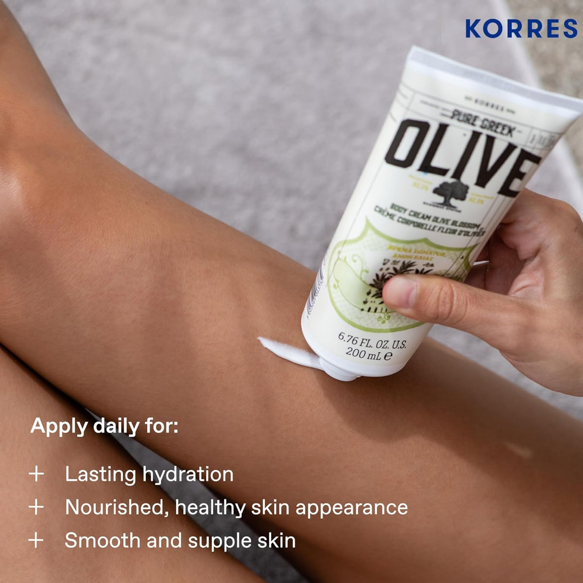 KORRES Olive Body Lotion for Dry Skin Moisturizer Cream with Vitamin E, Aloe and Pure Greek Olive