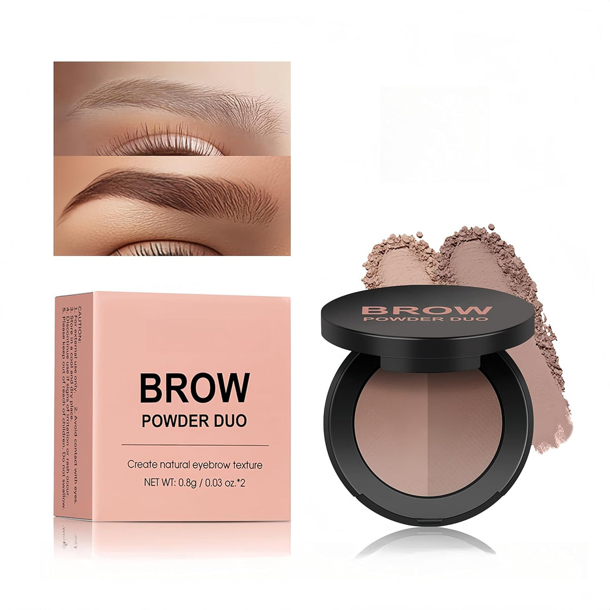 MAEPEOR Brow Powder Duo 6 Colors Natural Smooth Eyebrow Powder Professional Brow Contour Palette