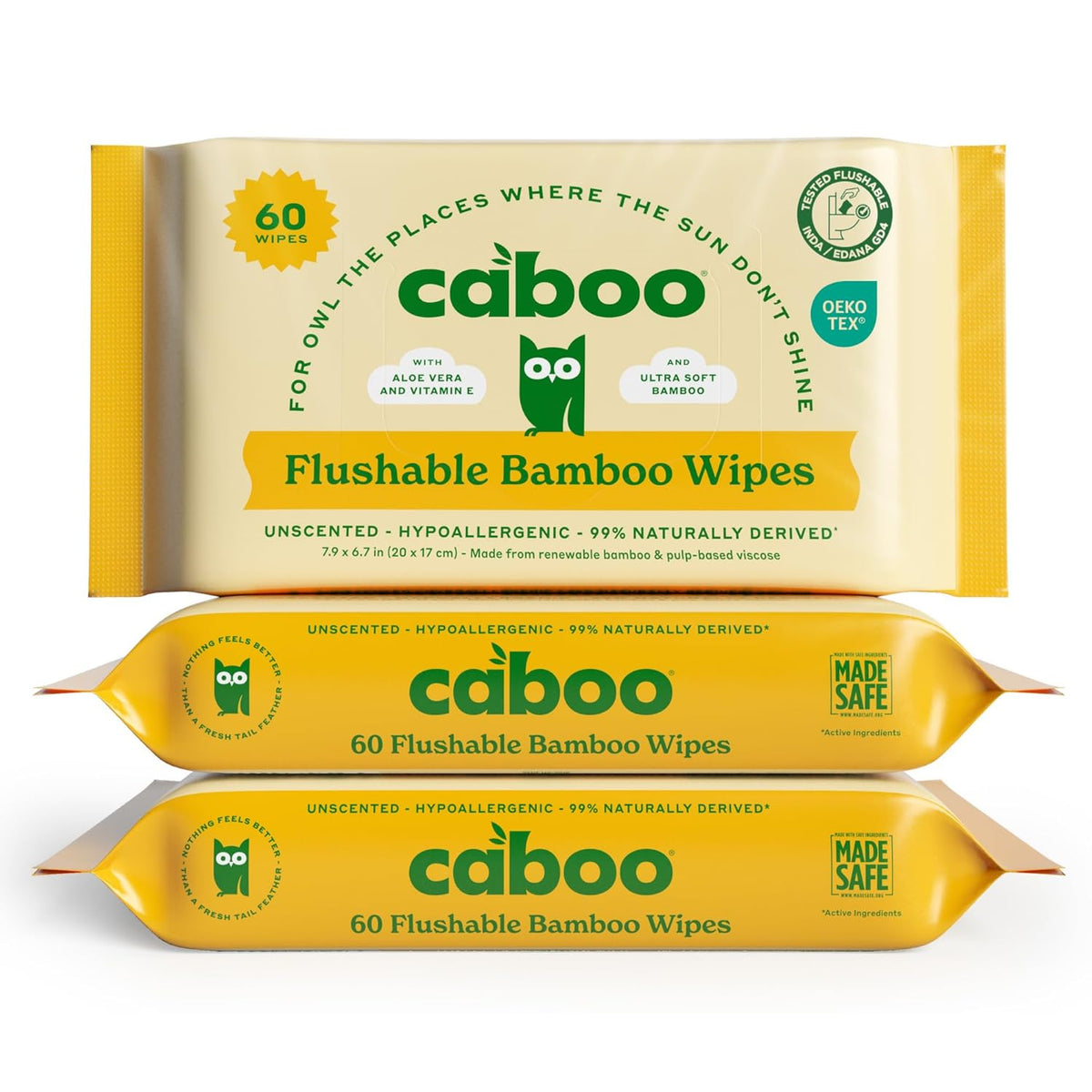 Caboo Tree Free Flushable Wipes, Certified Flushable, Septic Safe, Biodegradable, Chemical Free