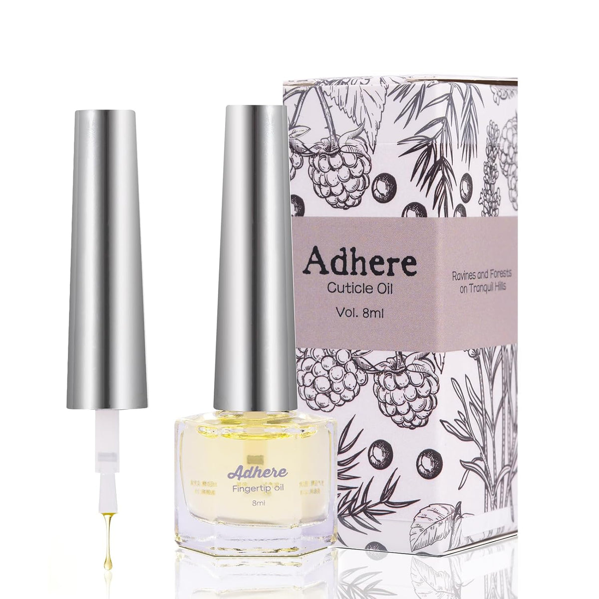 ADHERE Cuticle Oil for Nails Professional Nail Oil 8ML, Jojoba Nail Cuticle Oil Contains Vitamins