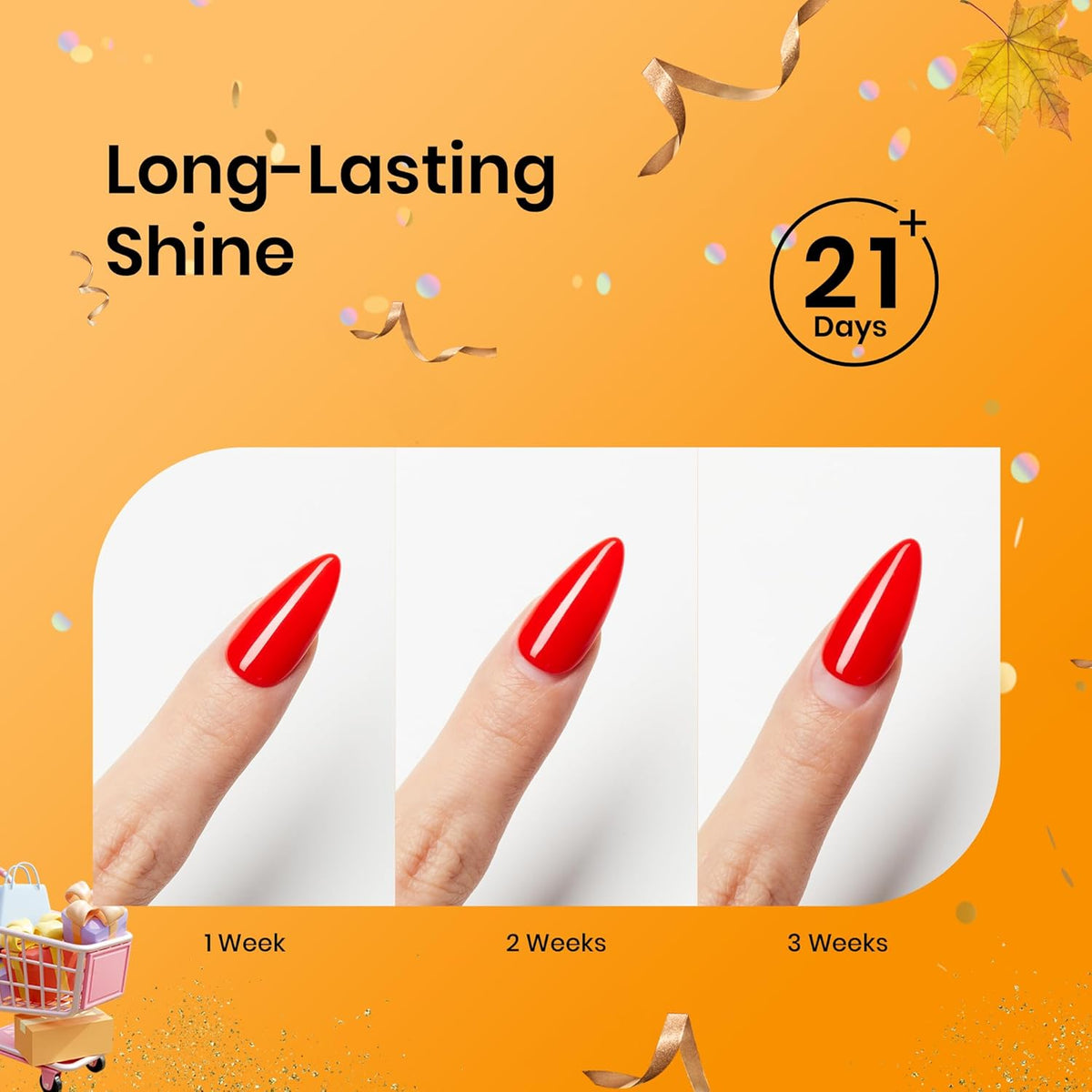 beetles Gel Polish 2Pcs 15ml No Wipe Top Coat Gel Nail Polish High Gloss Shiny Long-Lasting Clear
