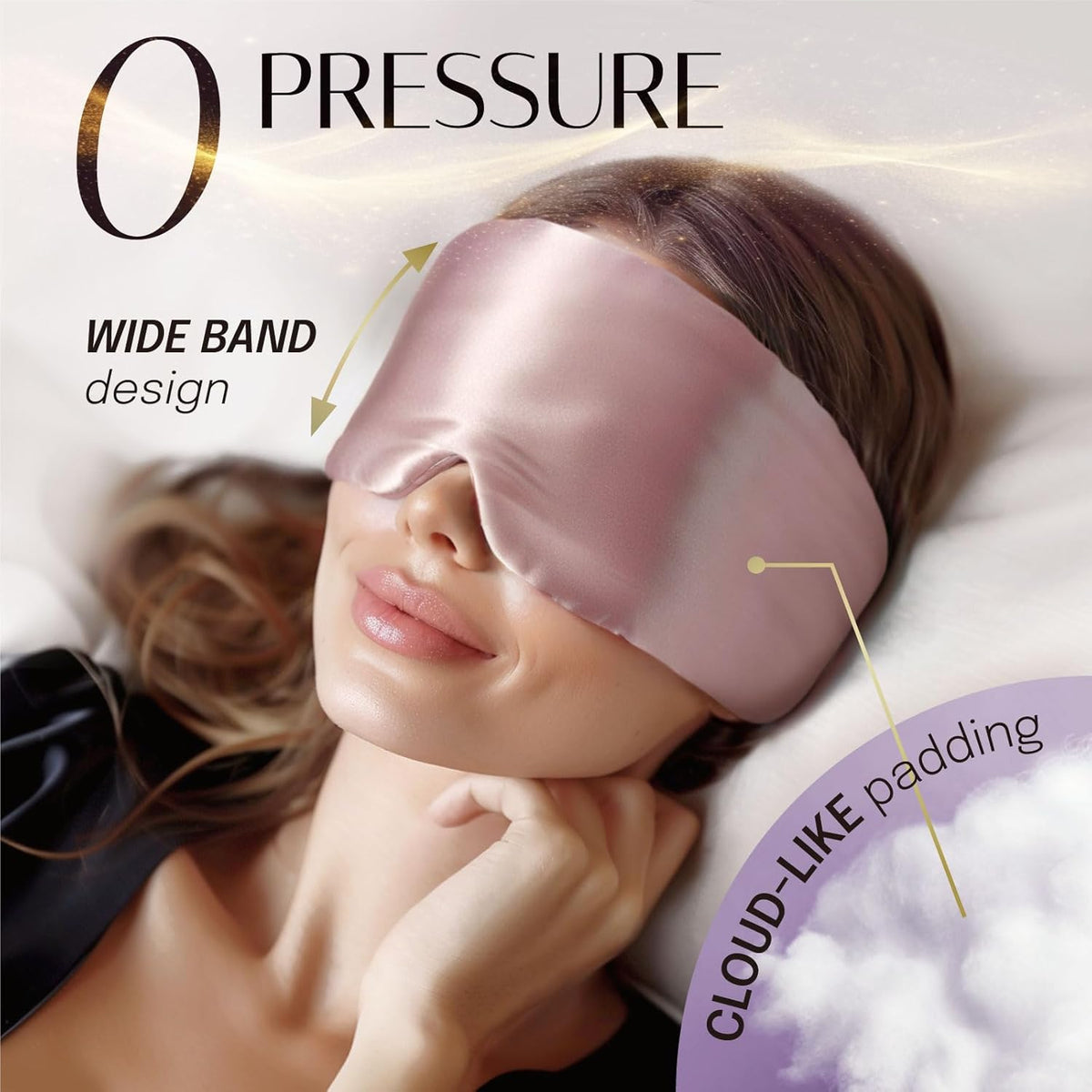 Silk Sleep Mask Soft Pressureless: 100% Mulberry Silk for Eye Skin Anti Wrinkles, Large Size for
