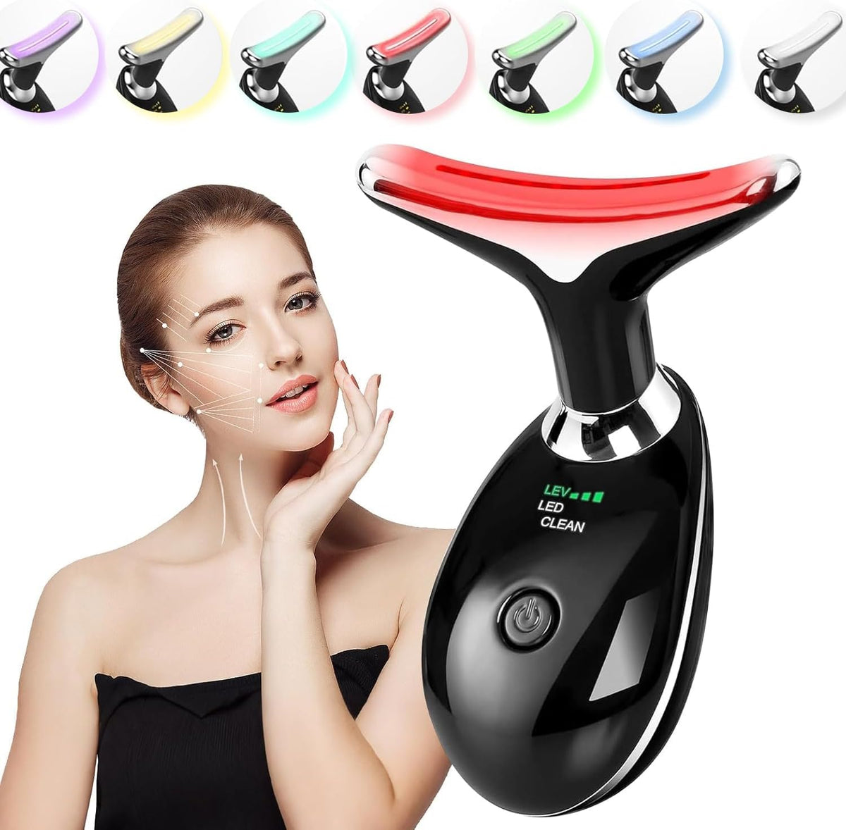 Facial and Neck Massager, Lymphatic Drainage Facial Massager Designed Specifically for The Face and