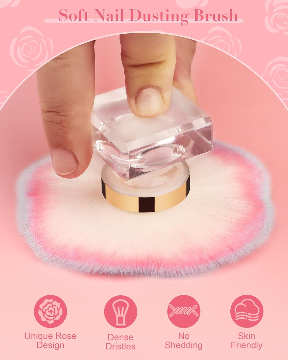 Rolybag Nail Dust Brush Dust Powder Remover Brush Nail Art Dust Cleaner Brush Fluffy Brush for Nail