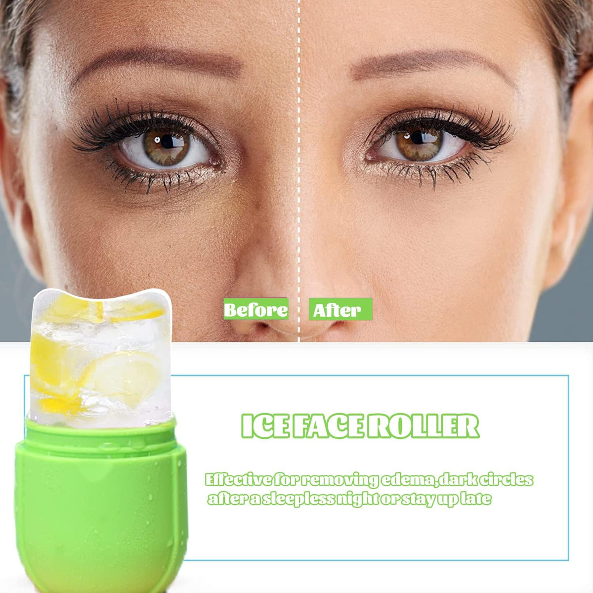 Ice Roller for Face and Eye - Upgraded Facial Beauty Roller, Skin Care Tool, Gua Sha Massage