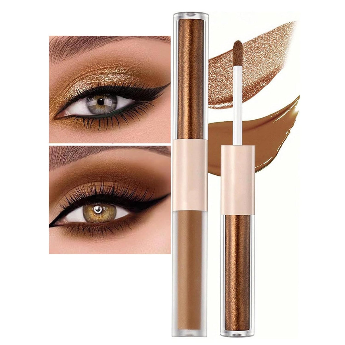 Metallic Brown Liquid Eyeshadow Matte Glitte Eyeshadow Sticks For Eyes Pencil Primer Base Quick