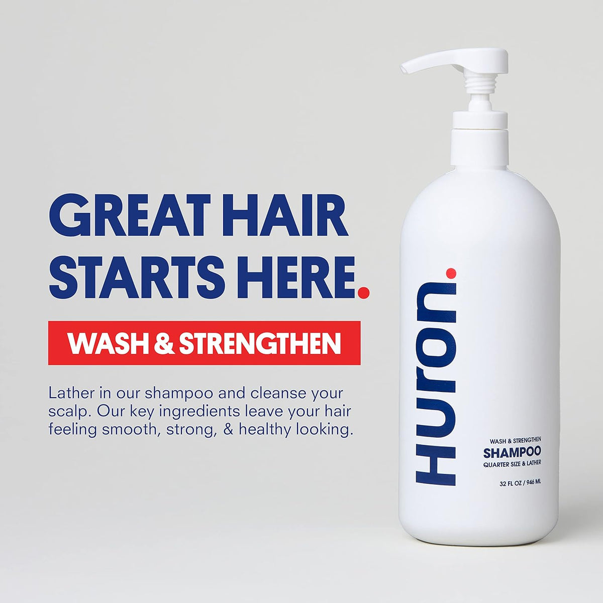 Huron Men's Fresh Scent Daily Shampoo - Keeps Hair Full & Strong - Nourishing Shampoo for Men's