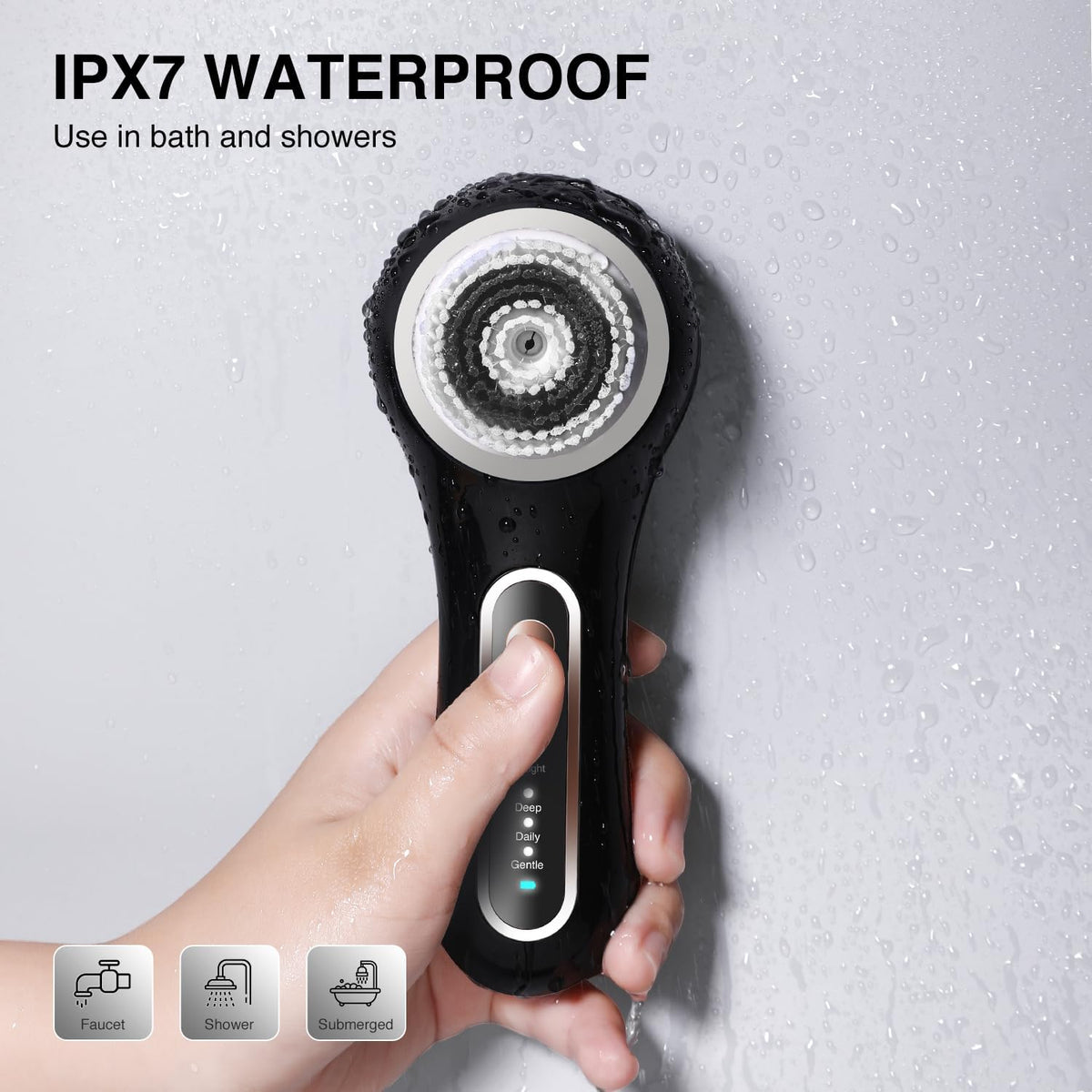 Face Scrubber Exfoliator, Rechargeable Facial Cleansing Brush with 5 Brush Heads, Deep Cleaning for