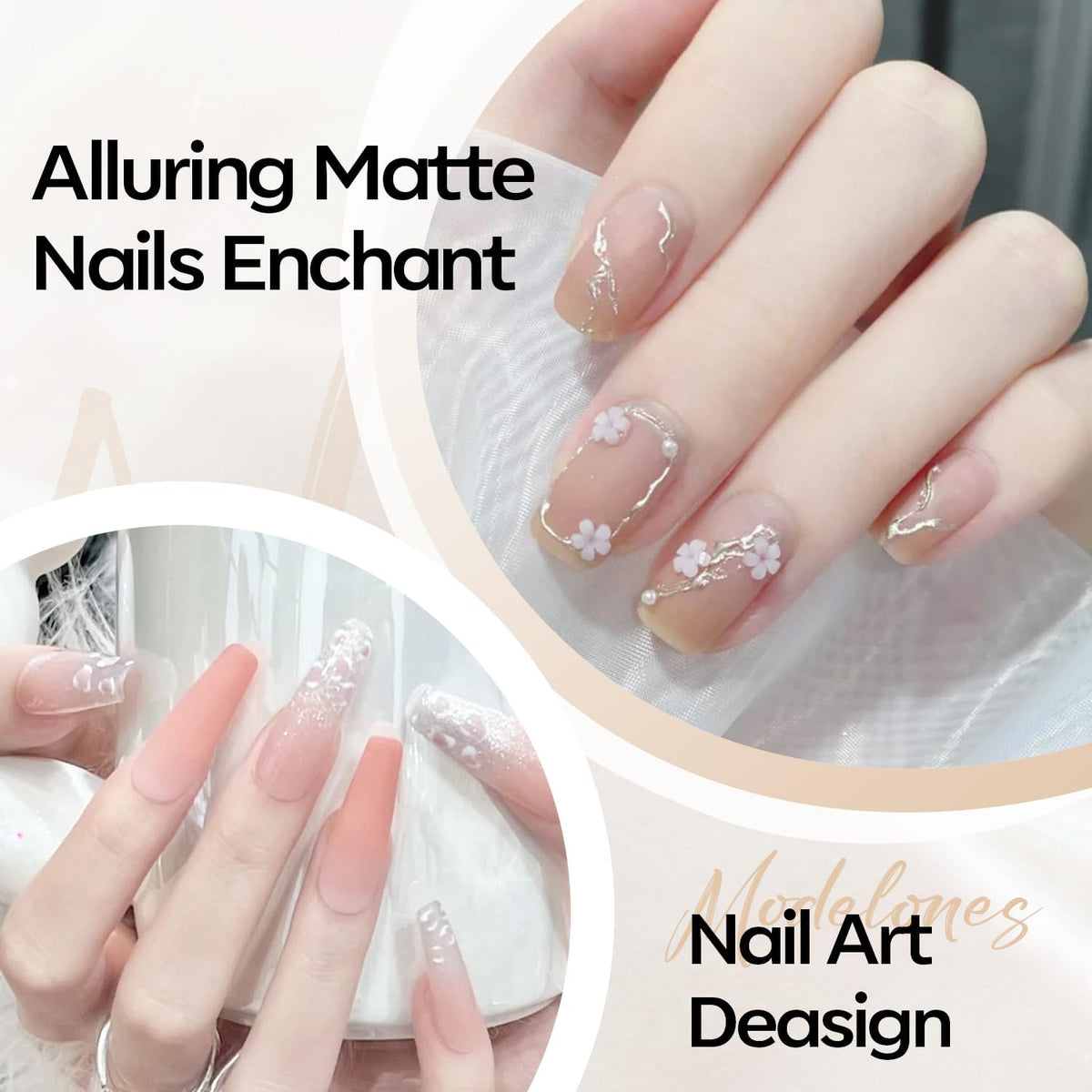 modelones Matte Gel Nail Polish Top Coat, 15ml No Wipe Top Coat Summer Gel Nail Polish Soak Off