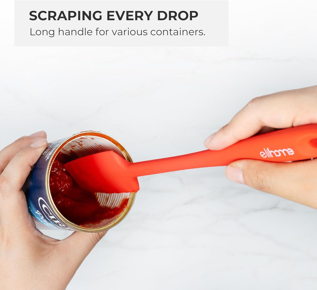 Elihome Mini Silicone Spoonula - Non-Stick Heat Resistant Silicone Scraper Spatula for Mixing