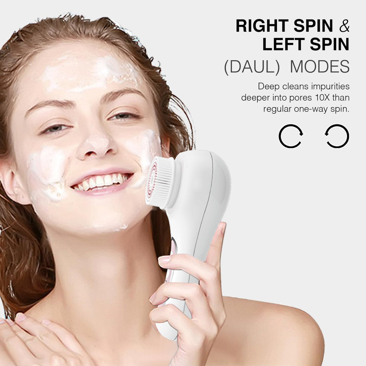 Face Scrubber Exfoliator,Facial Cleansing Brush Rechargeable IPX7 Waterproof with 5 Brush