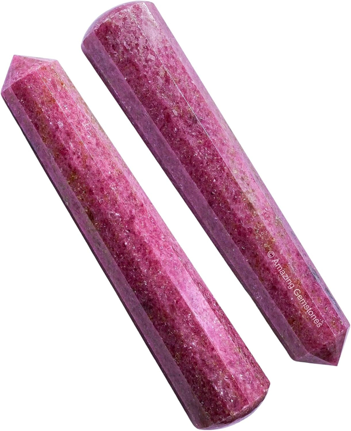 Amazing Gemstone Rhodonite Crystal Wand Massage Stick - Pelvic Wand Gua Sha for Adults - Crystals