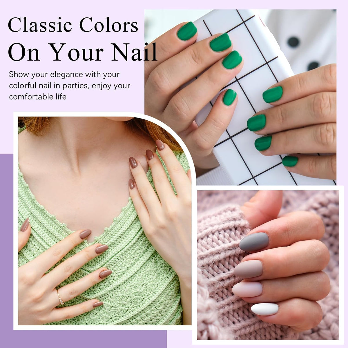 phoenixy Gel Nail Polish 25+5 PCS Gel Nail Polish Kit with Black White Pink Blue Purple Suitable