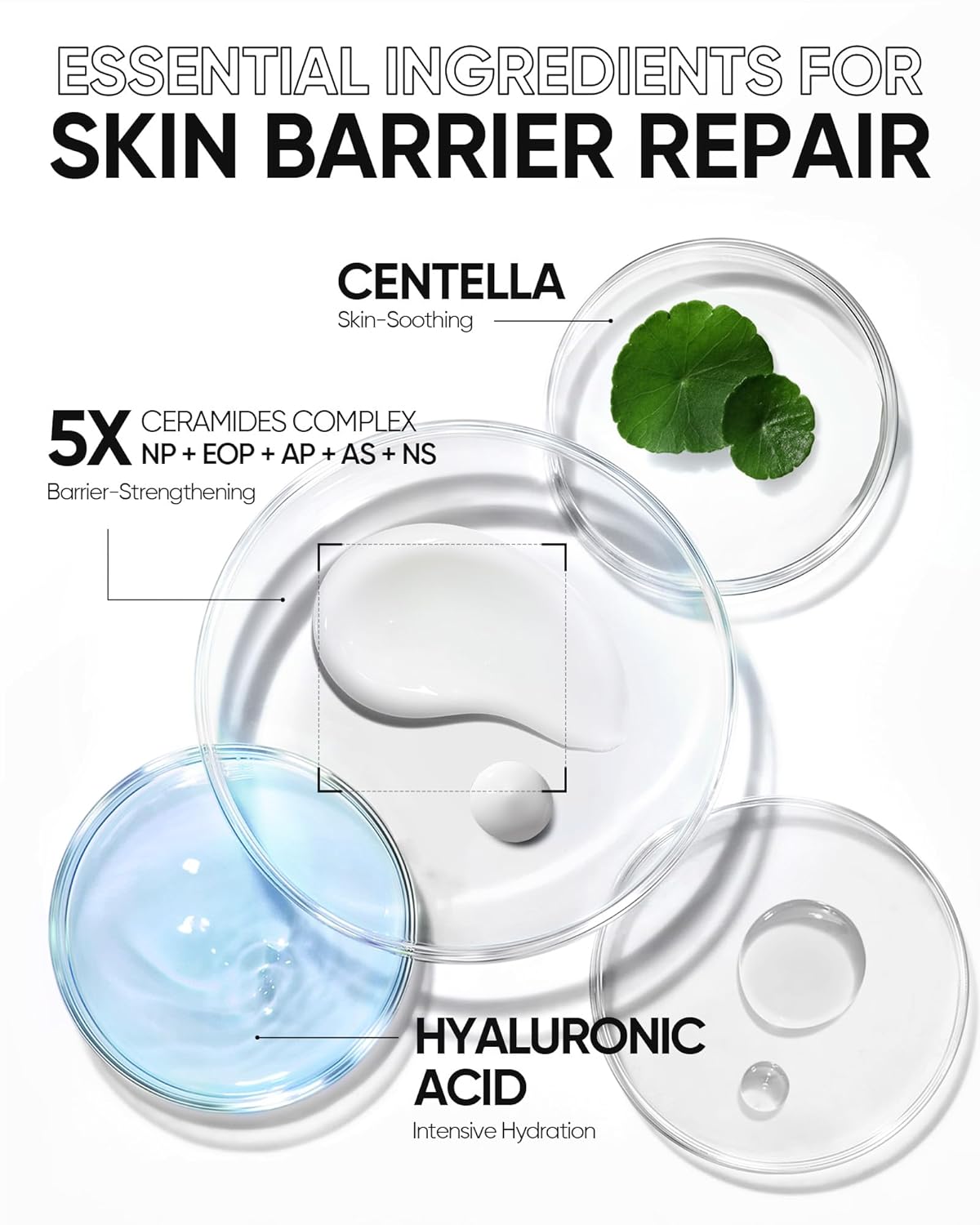 5X Ceramides Moisture Barrier Cream, Hydrating Skin Barrier Repair Face Moisturizer for All Skin